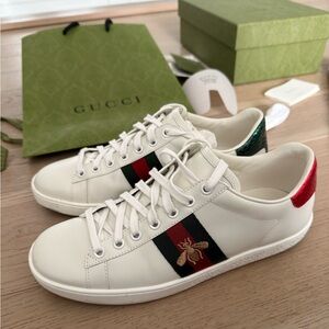 GUCCI Ace Web Bee Sneakers - Size 38